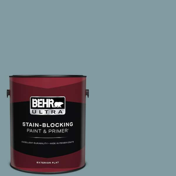 BEHR ULTRA 1 gal. #ECC-56-3 Lake View Flat Exterior Paint & Primer