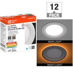 6 in. Canless Adjustable CCT Integrated LED Recessed Light Trim Night Light 900lms New Construction Remodel (12-Pack)