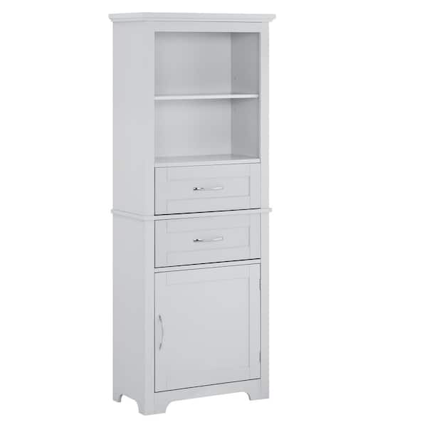 Unbranded 23.63 in. W x 11.82 in. D x 60 in. H Gray MDF Freestanding Linen Cabinet