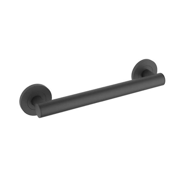 12 in. Concealed Screw Grab/Assist Bar Shower/Toilet Grab Bar for Handicapped or Elderly in Matte Black