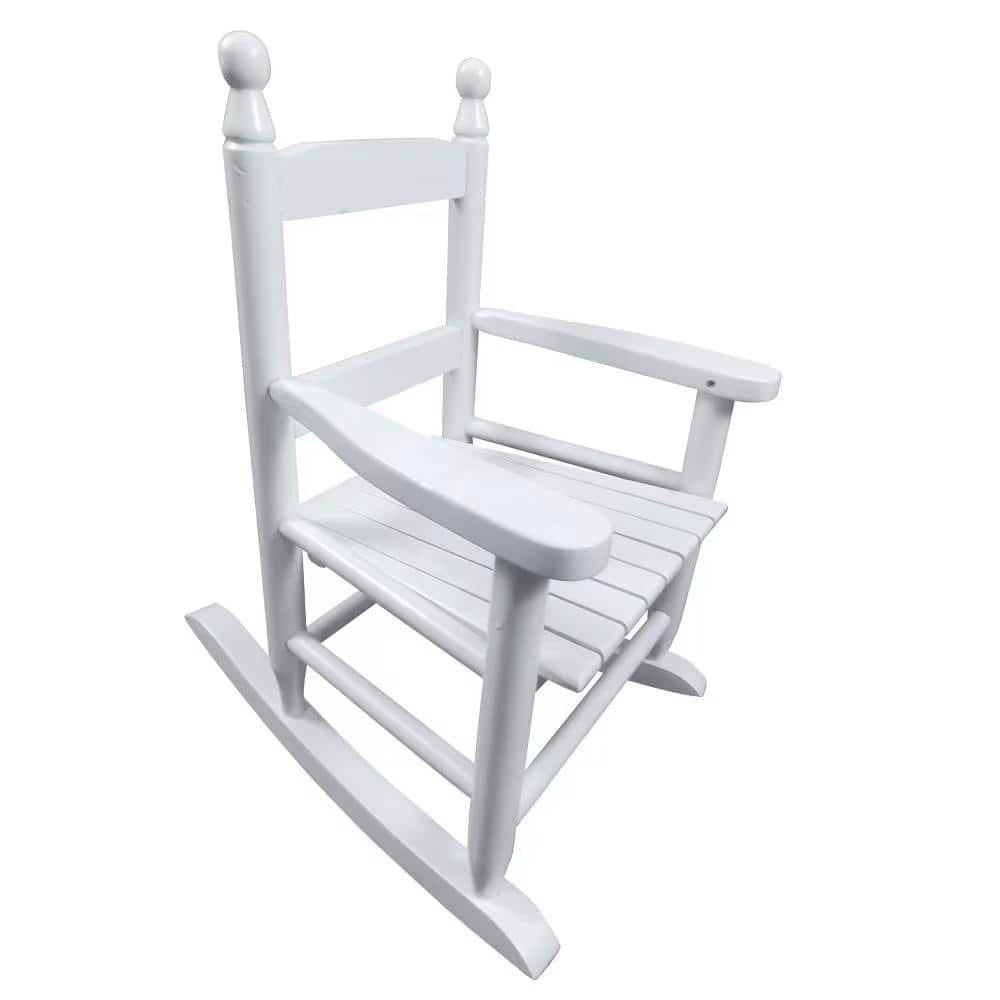 Childrens Rocking White Chair-Wood-Outdoor Rocking Chair-Suitable for Kids