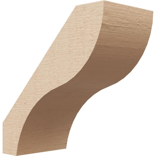 Ekena Millwork 3 in. x 6 in. x 6 in. Geneva Rough Cedar Woodgrain Timberthane Polyurethane Knee Brace, Primed