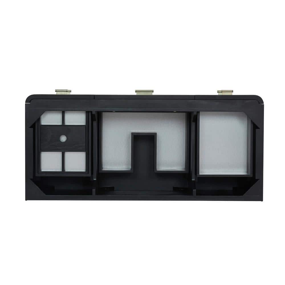 Lucian 48" Black Solid Wood Bathroom Vanity Base with Brass Hardware