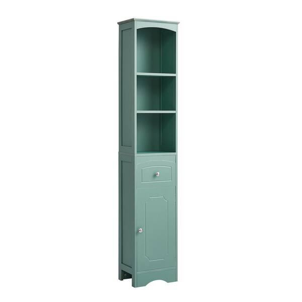 FAMYYT 13.4 in. W x 9.1 in. D x 67 in. H Green Bathroom Storage Linen