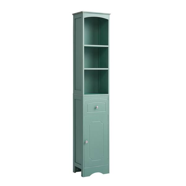 LORDEAR 13.4 in. W x 9.1 in. D x 66.9 in. H White Linen Cabinet