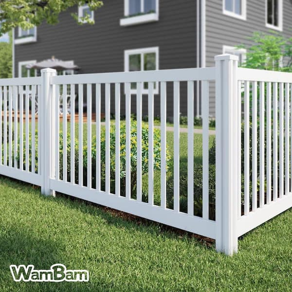 4 ft. H x 7 ft. W Premium Vinyl Yard and Pool Fence Panel with Post and Cap