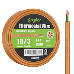 100 ft. 18/3 Brown Solid Bare Copper CMR/CL3R Doorbell HAVC Heating Control Thermostat Wire