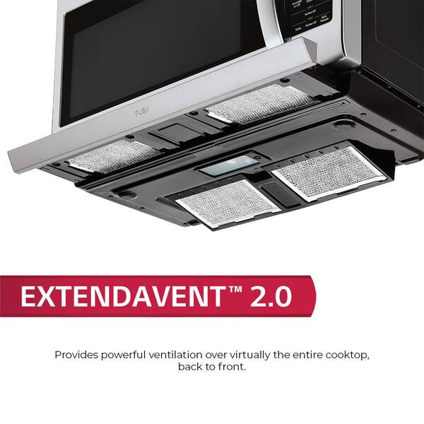 ExtendaVent LG LMHM2237ST 2.2 Cu Ft Stainless Steel Over The Range Microwave 