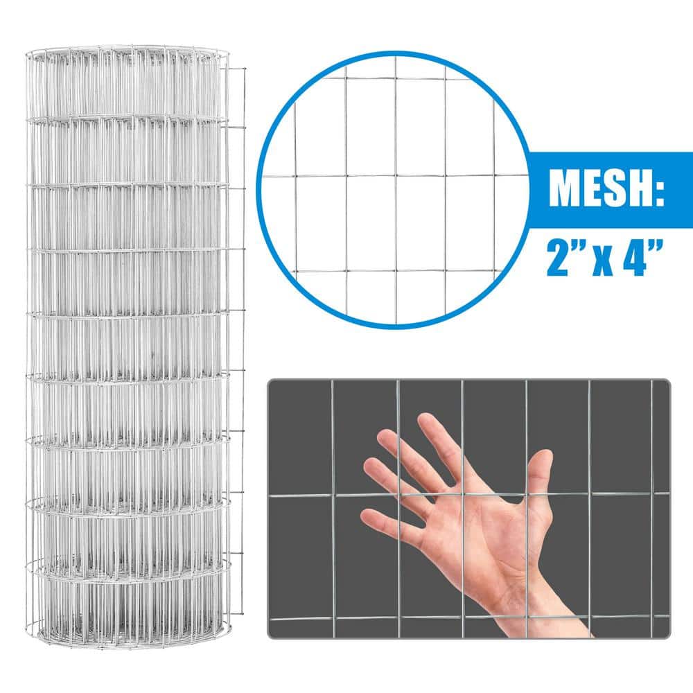 Galvanized 12.5 Gauge Welded Wire Fence Roll 2ft x 50ft