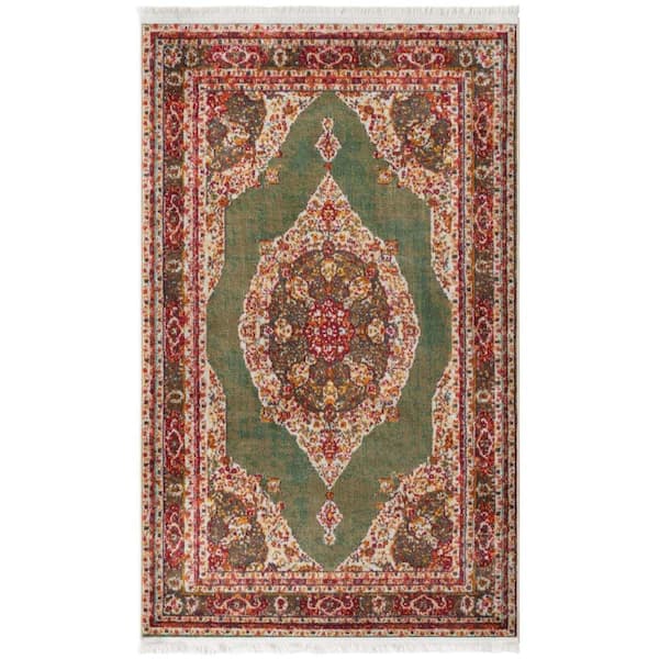 Unique Loom Baracoa Regla Green 3' 0 x 5' 0 Area Rug