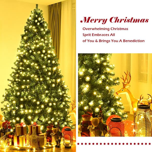 MERRY Xmas*↟⍋*↟ ★SALE★ 即購入OK! Costway 8 ft. Pre-Lit PVC Hinged Artificial Christmas Tree
