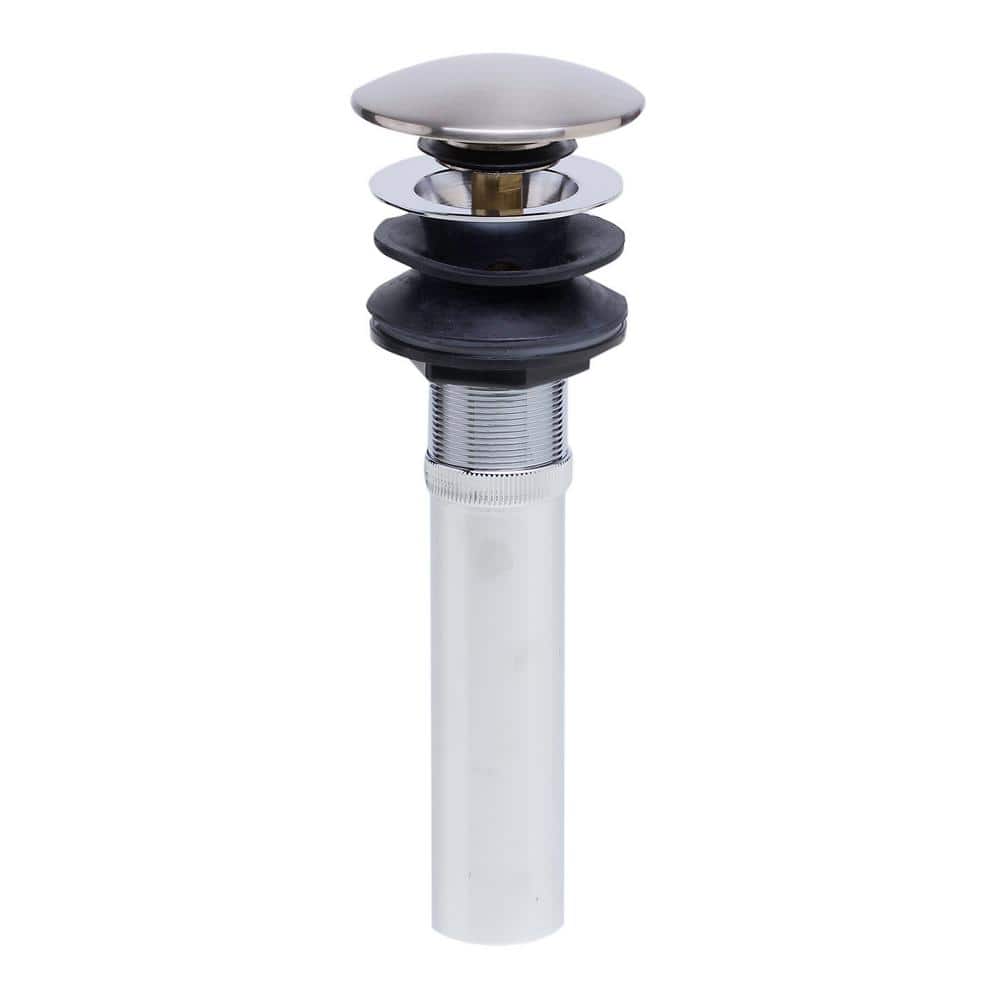 Brushed Nickel Mushroom Pop-Up Drain Assembly for Bathroom Sink