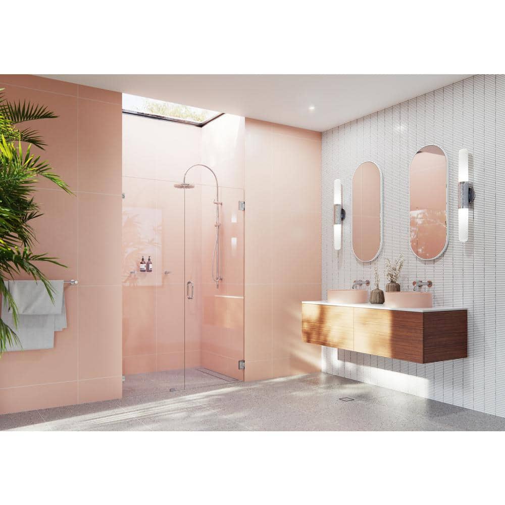 Illume 78 in. Frameless Clear Glass Shower Door with Chrome Hardware