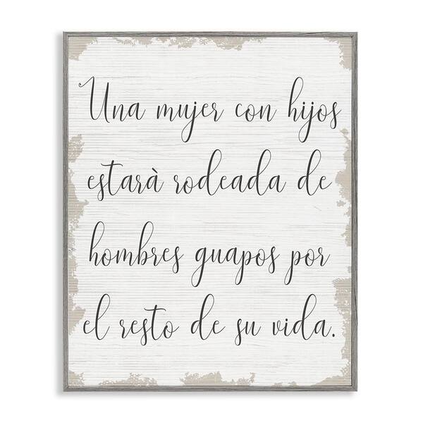 Stupell Industries Funny Boy Mom Phrase by Lil' Rue Gray Framed Typography Giclee Art Print 14 in. x 11 in.