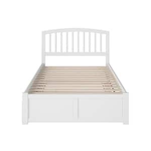 Richmond White Full Platform Bed with Flat Panel Foot Board and Full Urban Trundle Bed