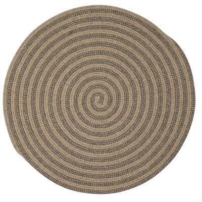 Charmed Mocha 7 ft. x 7 ft. Round Braided Area Rug