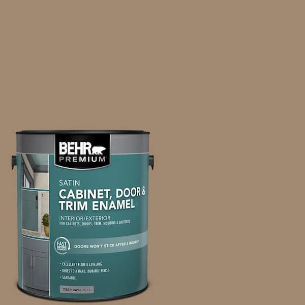 BEHR PREMIUM 1 gal. #700D-5 Toffee Crunch Satin Enamel Interior/Exterior Cabinet, Door & Trim Paint