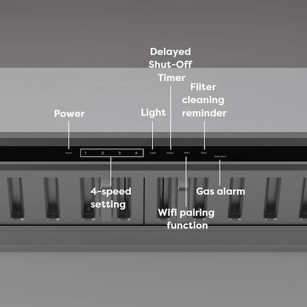 36 in. Convertible Vent Under Cabinet Range Hood in Silver with Smart Control and Dishwasher-Safe Baffle Filters