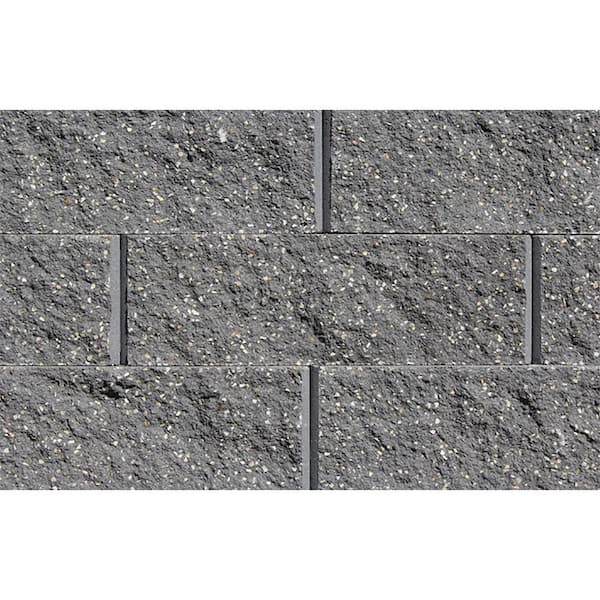 ROCKWOOD RETAINING WALLS Mini 3 in. H x 8 in. W x 9 in D Charcoal Concrete Wall Cap (104 Pieces/69 Linear ft. /Pallet)