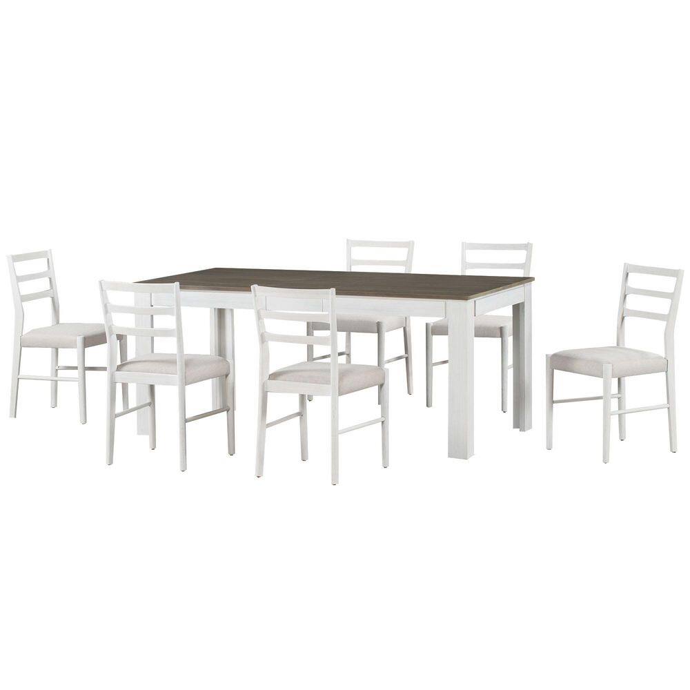 7-Piece Solid Wood Outdoor Conversation Patio Furniture Set with Gray Cushions price history on PriceWatchPro