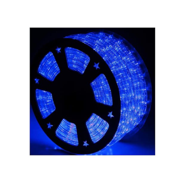 100ft. Indoor/Outdoor Blue Plug-In Integrated LED Rope light 1-Pack