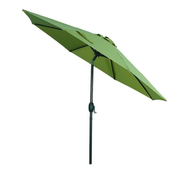 Unbranded 9 ft. Aluminum Market Outdoor Patio Umbrella in Lemon Green with Crank Lift