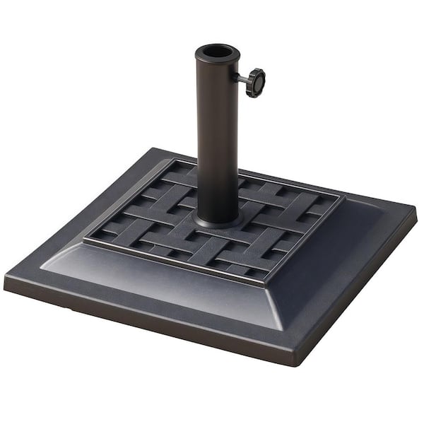22 lb. Resin Patio Umbrella Base in Black, Adjustable Knob for ø1.5",ø1.89" Pole