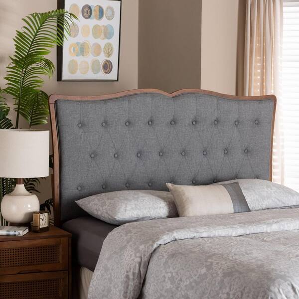 Baxton Studio Georgia Gray King Upholstered Headboard 237 12641 HD