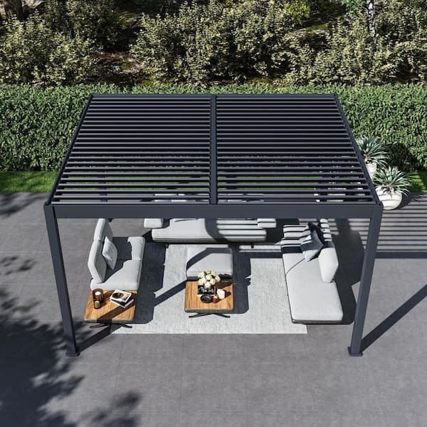 Paragon Outdoor Grand Tuscan 12 ft. x 14 ft. Slate Gray Aluminum