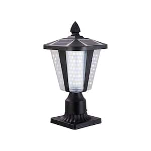 Black Integrated LED 5x5 Solar Outdoor Deck Post Cap Light with Warm and Cool Lights 1-Pack