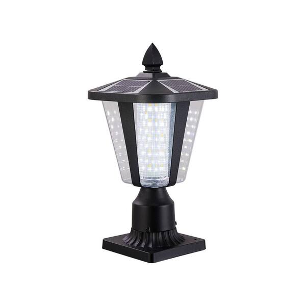 Etokfoks Black Integrated LED 5x5 Solar Outdoor Deck Post Cap Light