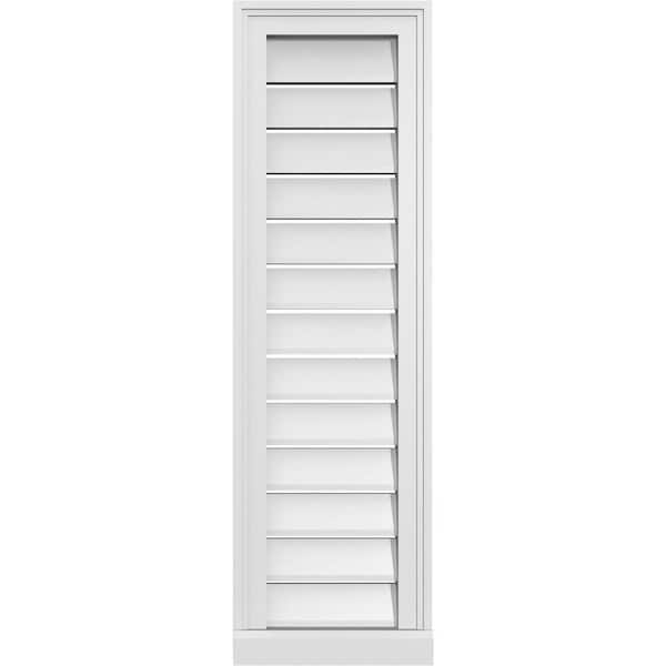 Ekena Millwork 12" x 40" Rectangular White PVC Paintable Gable Louver Vent Functional