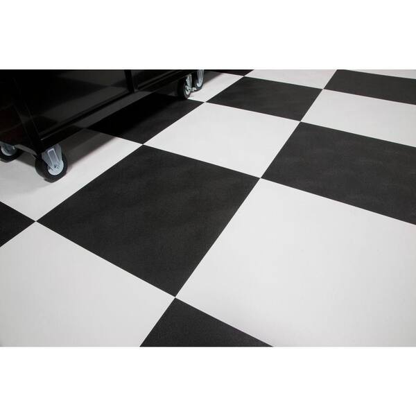 G Floor Raceday Levant Midnight Black, 24×24 Vinyl Floor Tile