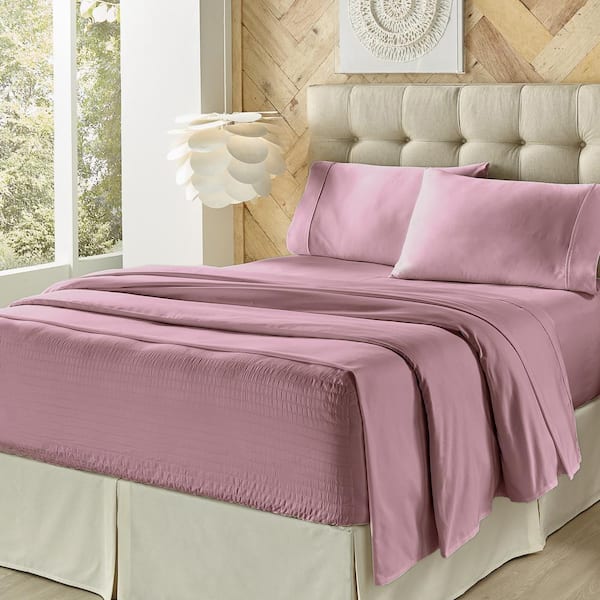 J QUEEN NEW YORK INC Royal Fit Lilac Cotton California King Sheet Set
