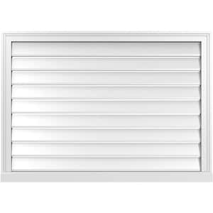 42" x 30" Vertical Surface Mount PVC Gable Vent: Functional with Brickmould Sill Frame