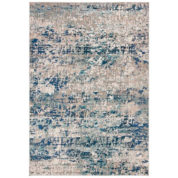 SAFAVIEH Madison Gray/Blue 4 ft. x 6 ft. Abstract Gradient Area Rug