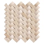 Crema Arched Herringbone 12 in. x 12 in. Polished Marble Floor and Wall Tile (9.9 sq. ft./Case)