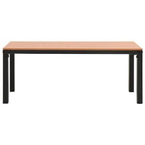 Brown 43.3 in. Metal and WPC Outdoor Bench