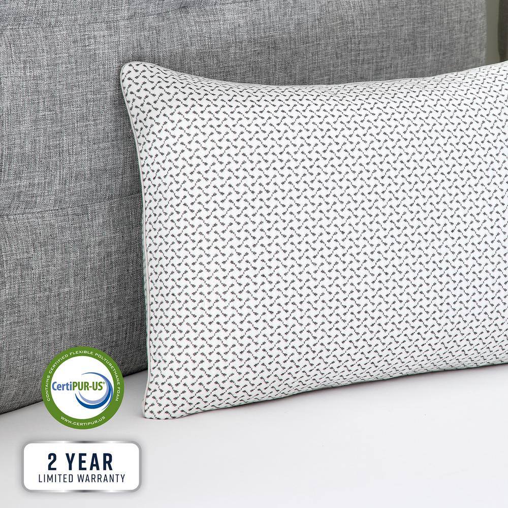 Jumbo Memory Foam Cluster Pillow with Charcoal Cover
