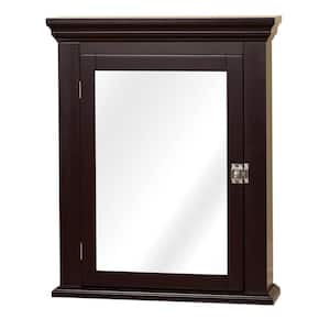 Early American 22.25 in. W x 27.25 in. H x 5.75 in. D Framed Surface-Mount Bathroom Medicine Cabinet in Espresso