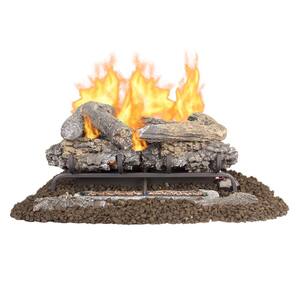 Valley Oak 24 in. Vent-Free Dual Fuel Gas Fireplace Logs with Remote