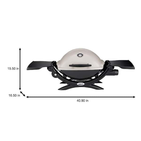 embargo Politibetjent kandidatgrad Weber Q 1200 1-Burner Portable Tabletop Propane Gas Grill in Titanium with  Built-In Thermometer 51060001 - The Home Depot