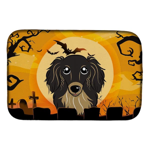 Dachshund Pet Dog Bath Mat Long Haired Black Tan Miniature Doormat