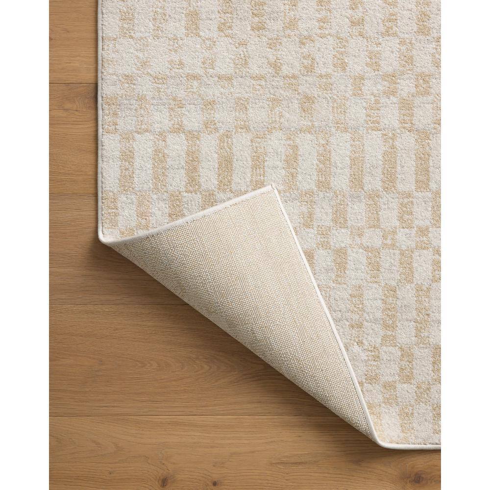 Ivory and Natural Diamond Synthetic 4' x 6' Area Rug