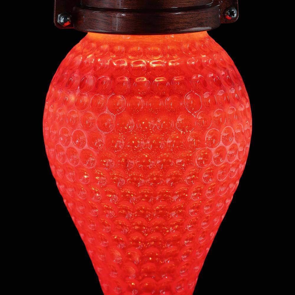 Solar Red Glass and Copper Hanging Hummingbird Feeder
