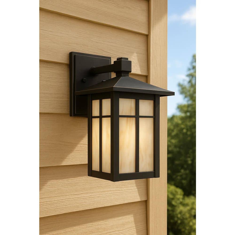 Tomek Medium 14 in. Antique Bronze Outdoor Hardwired Wall Lantern Sconce with No Bulb Included price history on PriceWatchPro