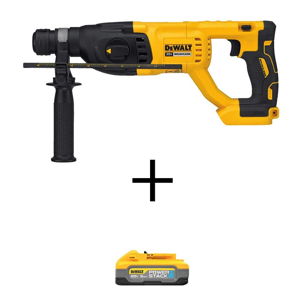 20V MAX Lithium-Ion Cordless Brushless 1 in. SDS Plus D-Handle Concrete and Masonry Rotary Hammer with 20V 5Ah Battery -  DEWALT, DCH133BWDCBP520