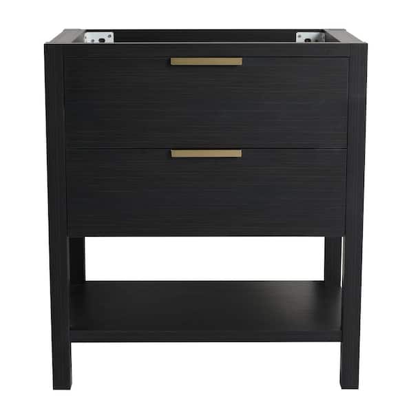 30 in. Freestanding Bath Vanity Cabinet without Top in Black (No Sink Included)