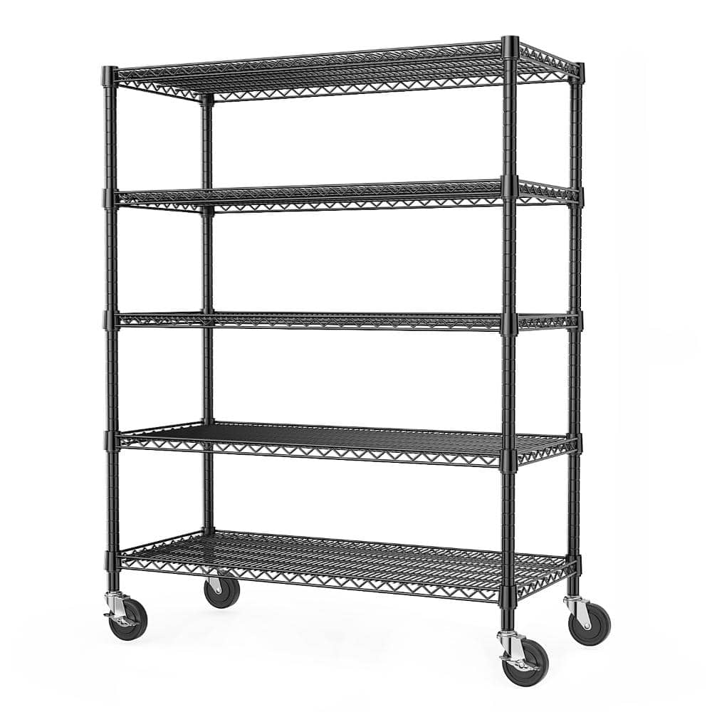5-Shelf Steel Heavy Duty Adjustable Garage Storage Shelving Unit with Wheels in Black (53 in. W x 74 in. H x 24 in. D) price history on PriceWatchPro