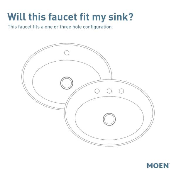 MOEN Beric Single Hole Single Handle Bathroom Faucet in Chrome